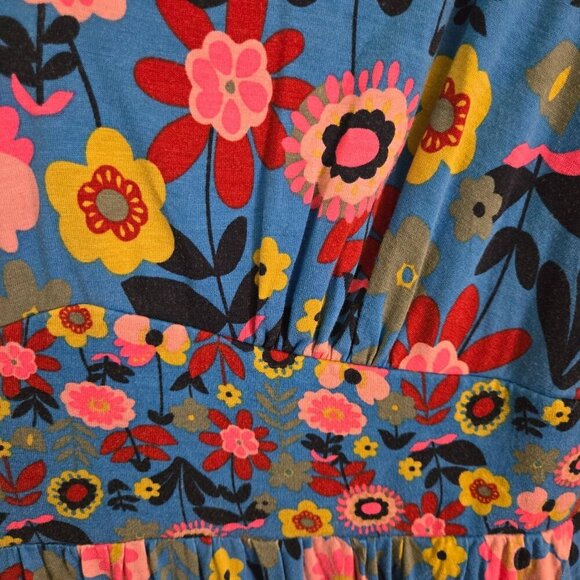 Boden Mini Tea Dress Moroccan Blue Floral Pockets Size 6R - Picture 5 of 8